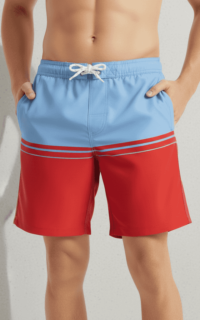 メンズスイムトランクス、イエローの遊び心のある全面バナナプリント。